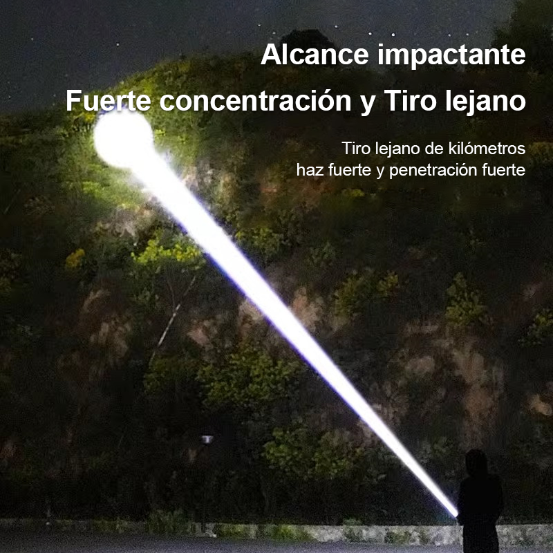 Linterna De Luz Táctica Led Con Zoom Portátil Recargable