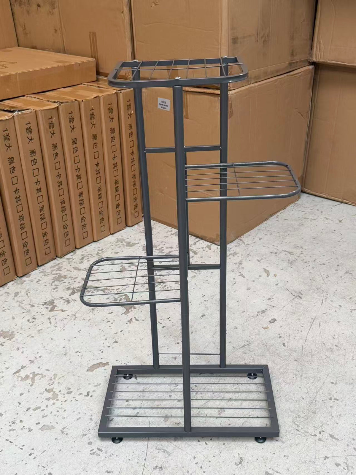 Soporte Para 5 Macetas Estante Jardinera Plantas Metal Gris
