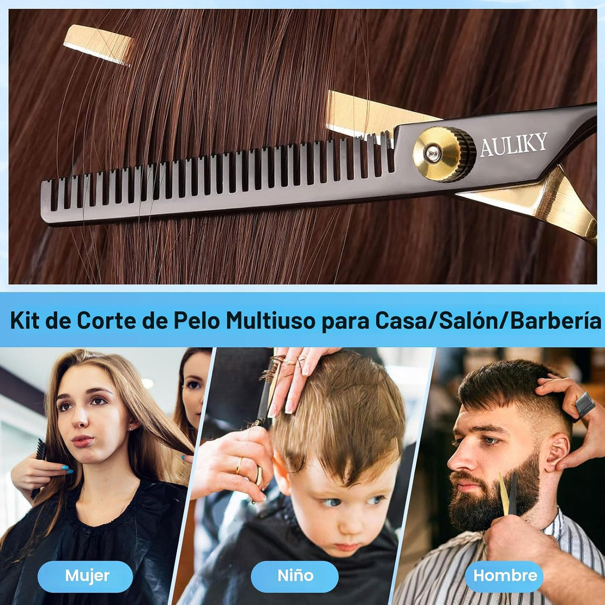 Set 15 Tijeras Cortar Pelo Peluquería Full Accessories