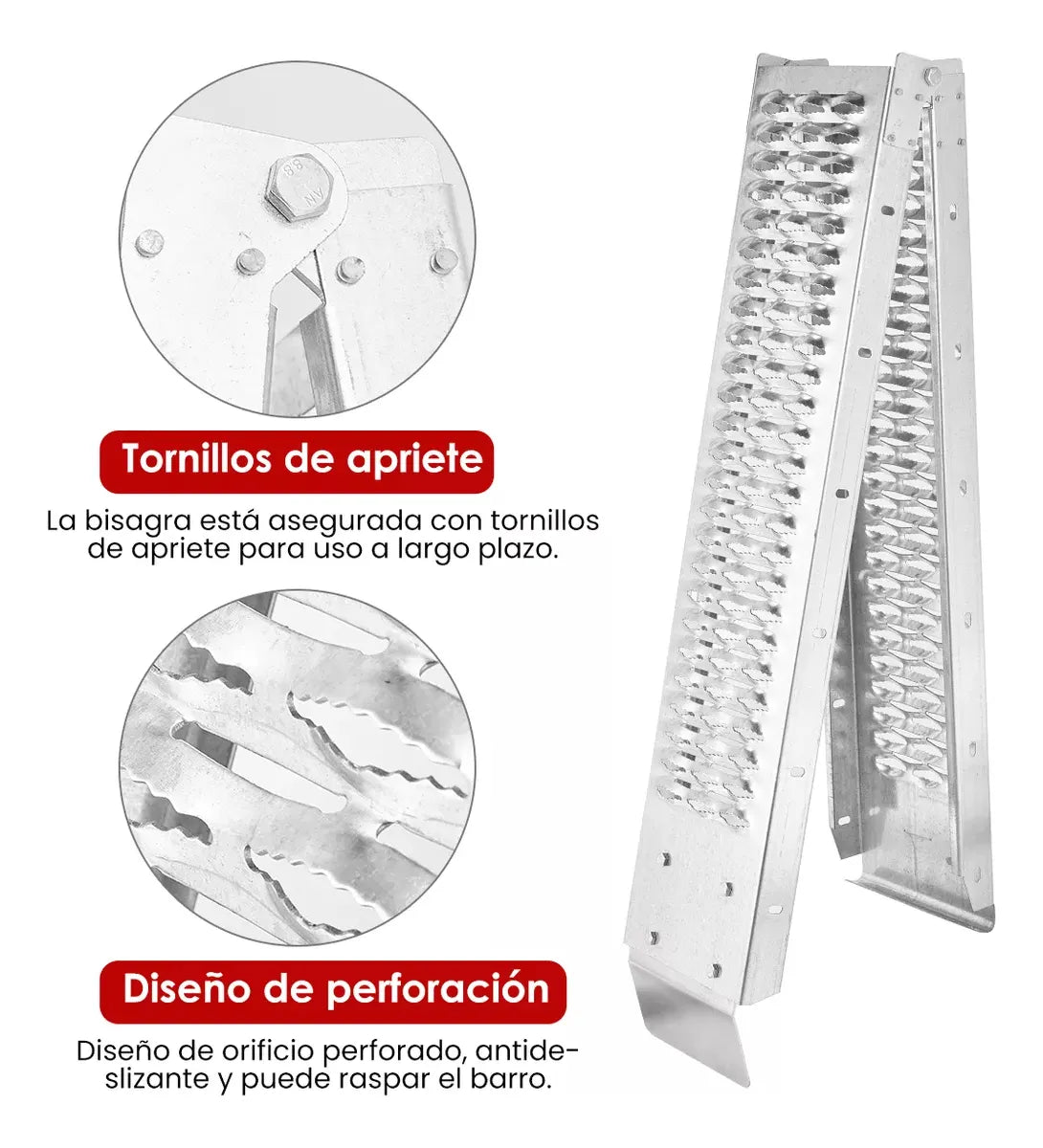 Rampas Para Motocicleta Aleación Acero Carga 350kg Plegable