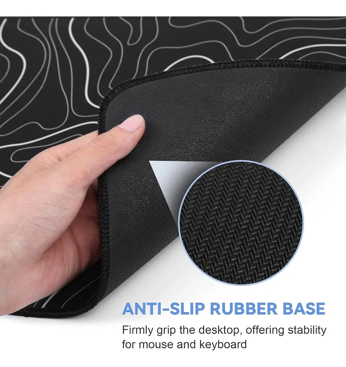 Mouse Pad Gamer Antideslizante. 100% 90x40cm 3mm Negro N-15