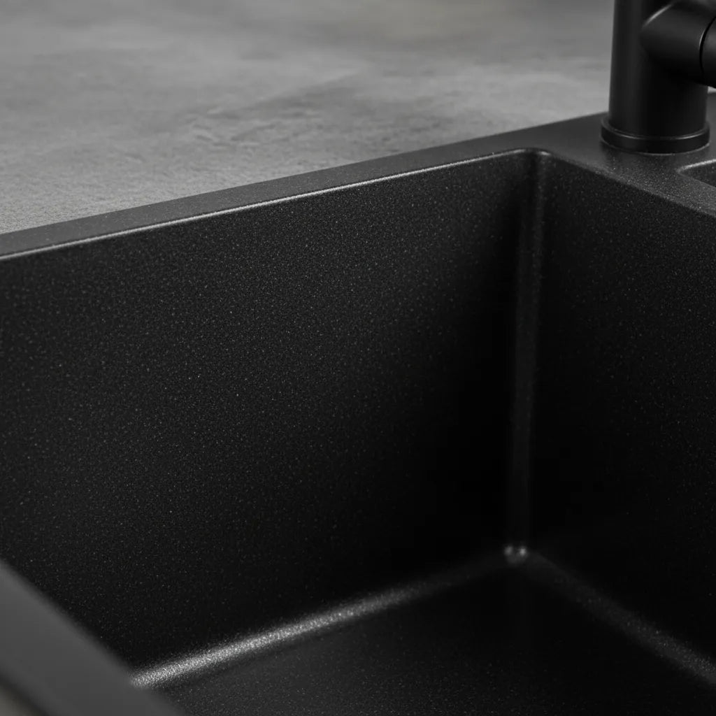 Lavaplatos De Cocina Empotrable 78x43cm Con Accesorios Negro