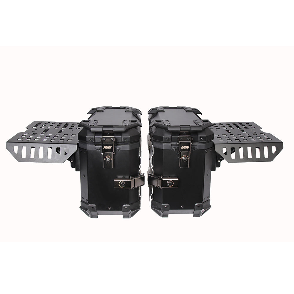 Maleta De Motos Laterales MJW Aleacion De Aluminio Laterales Expandibles 76L