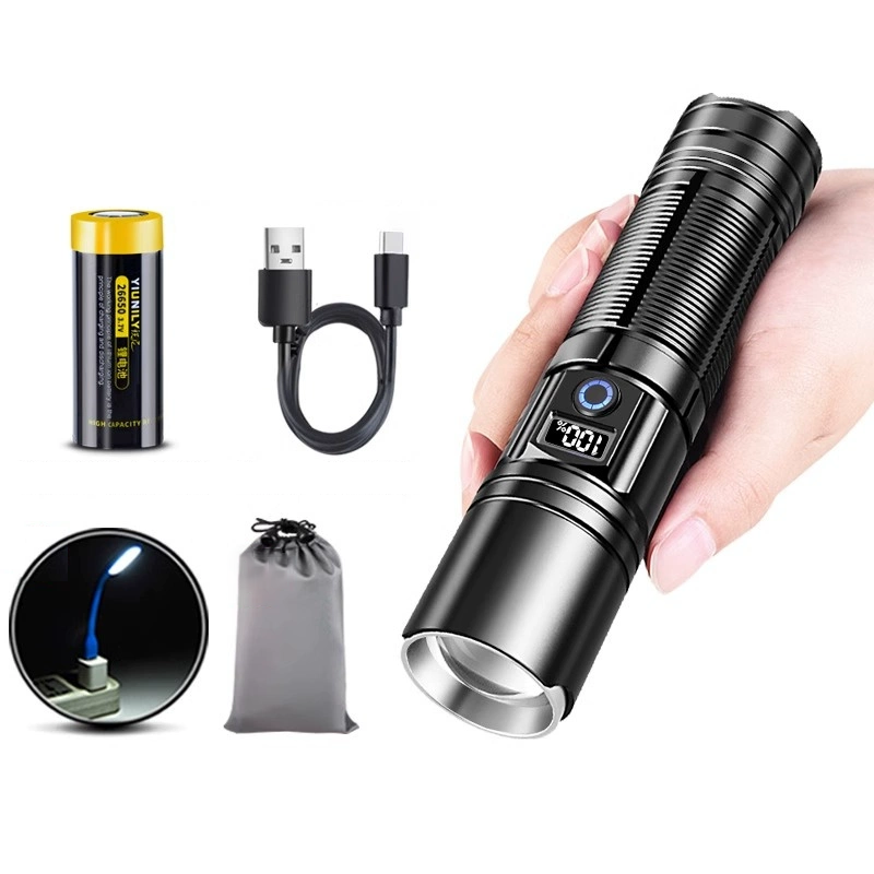 Linterna De Luz Táctica Led Con Zoom Portátil Recargable