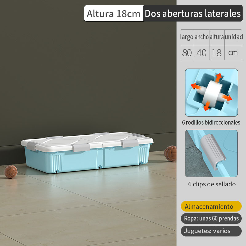 Caja Organizadora 55 Litros Bajo Cama Con Ruedas-multiuso