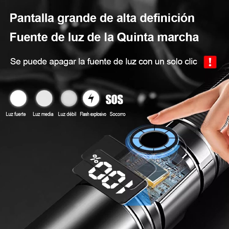 Linterna De Luz Táctica Led Con Zoom Portátil Recargable