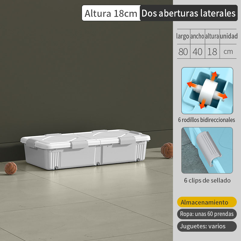 Caja Organizadora 55 Litros Bajo Cama Con Ruedas-multiuso
