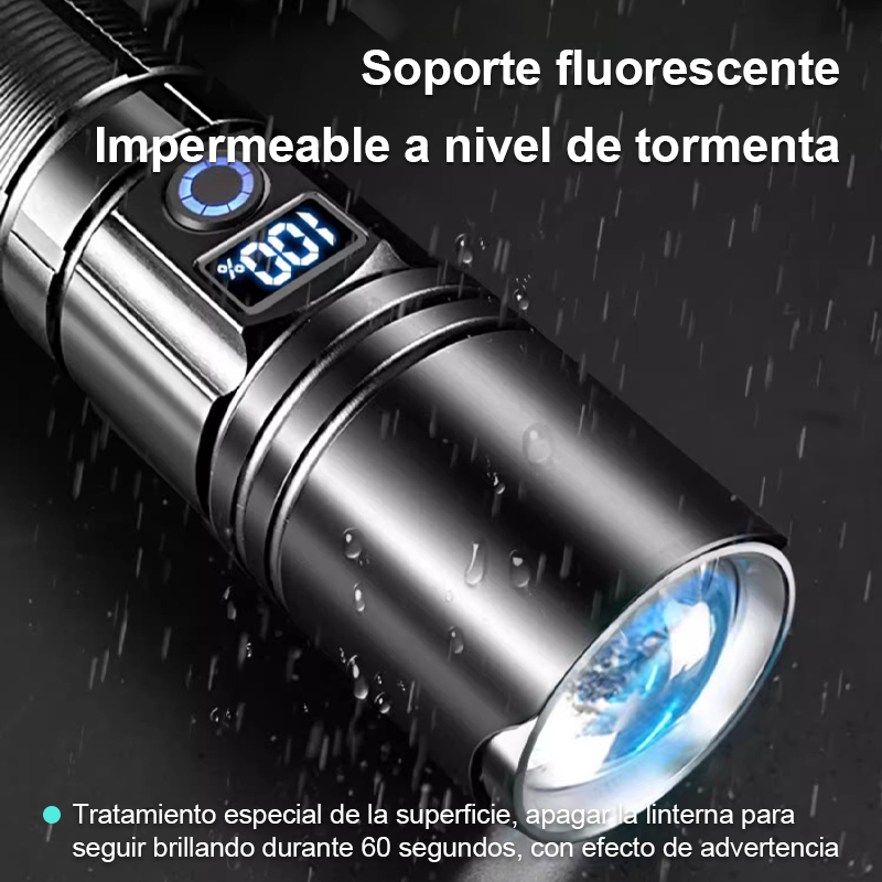 Linterna De Luz Táctica Led Con Zoom Portátil Recargable