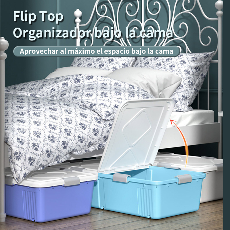 Caja Organizadora 55 Litros Bajo Cama Con Ruedas-multiuso