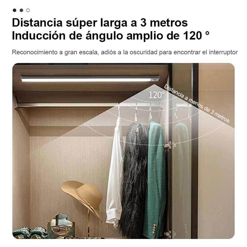 Luz Led Closet Barra Con Sensor Movimiento 30 Cm Recargable