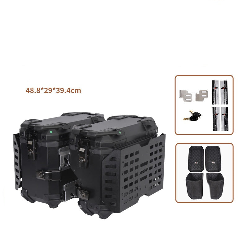 Maleta De Motos Laterales MJW Aleacion De Aluminio Laterales Expandibles 76L  para escape derecho
