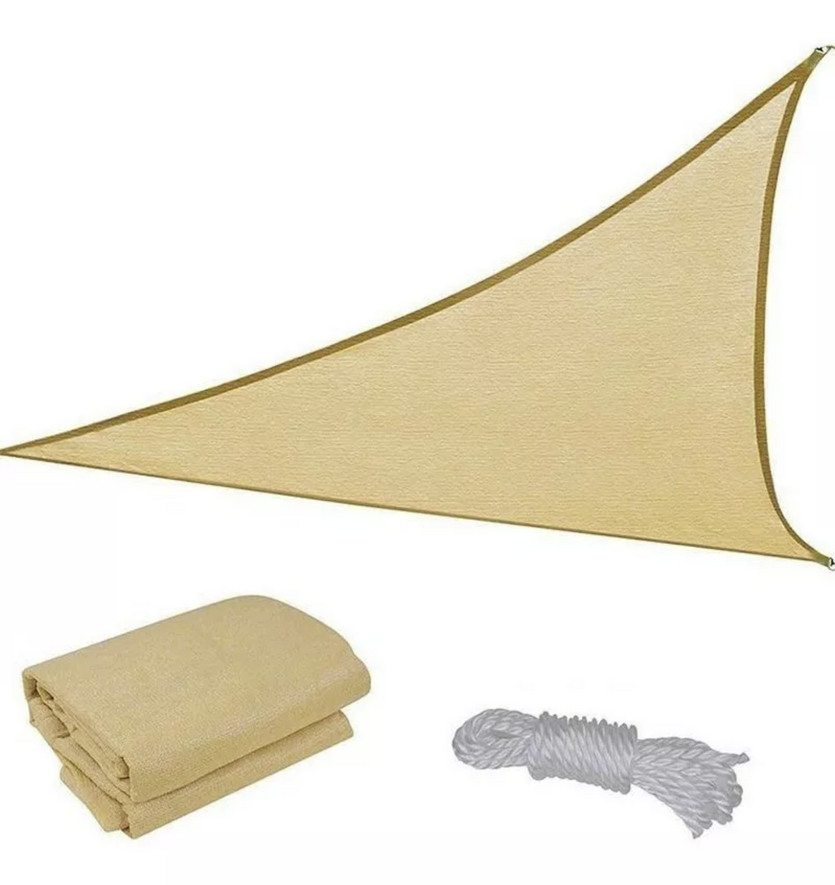 Toldo Vela Triangular Lonas Telas Toldos Sombra 5x5x5 Color Beige Rorostore Protector UV Tapa Sol Invierno