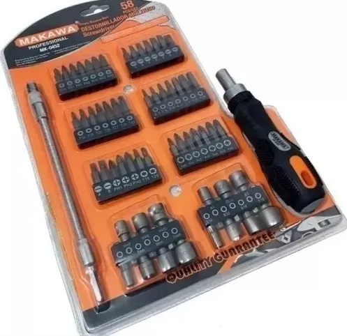 Set  Destornillador C/chicharra Puntas Multiuso 58 Pcs