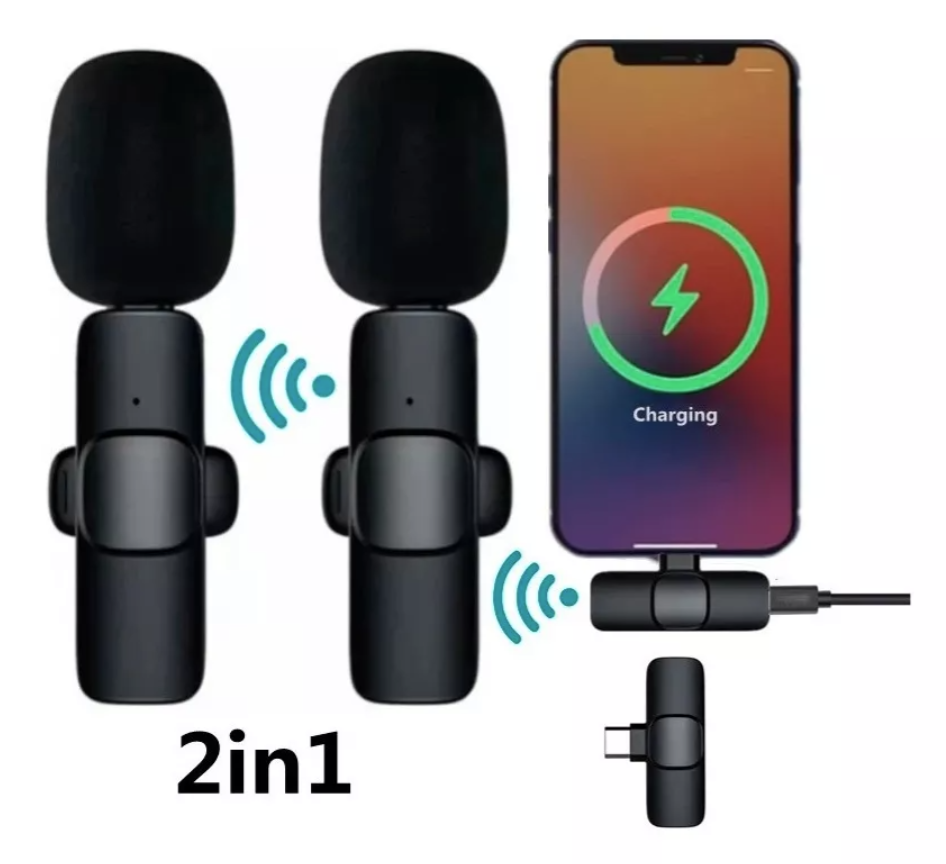 2 Micrófonos Inalámbrico Usb-c Pc Celular