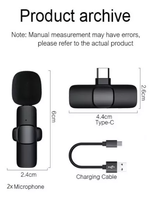 2 Micrófonos Inalámbrico Usb-c Pc Celular