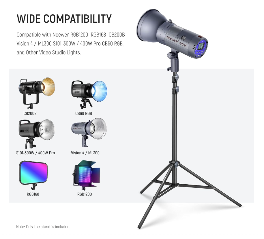Trípode soporte profesional para fotografía Aro De Luz Cámara De Video Metal 280cm