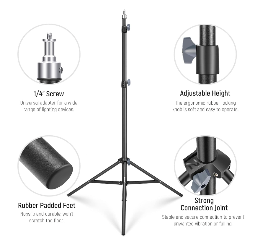 Trípode soporte profesional para fotografía Aro De Luz Cámara De Video Metal 280cm