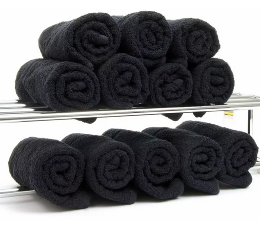 Set 10 Toalla Blanca  Microfibras Para Peluquería / Barberia