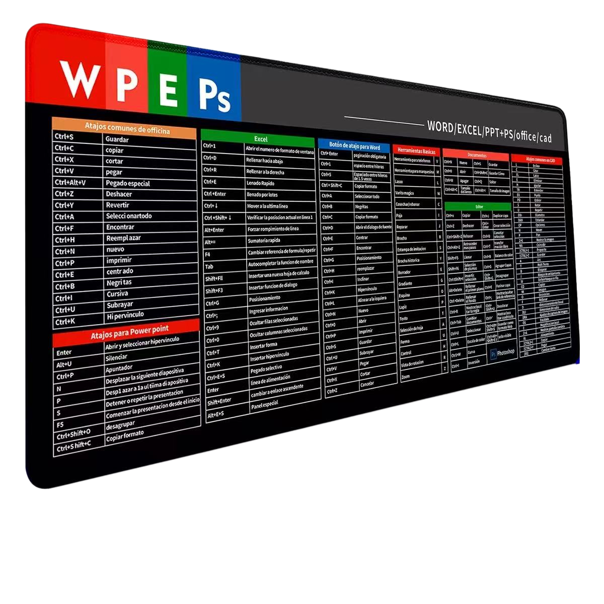 Alfombrilla Mousepad Para Excel Word Ps Ppt 40x90cm 3mm