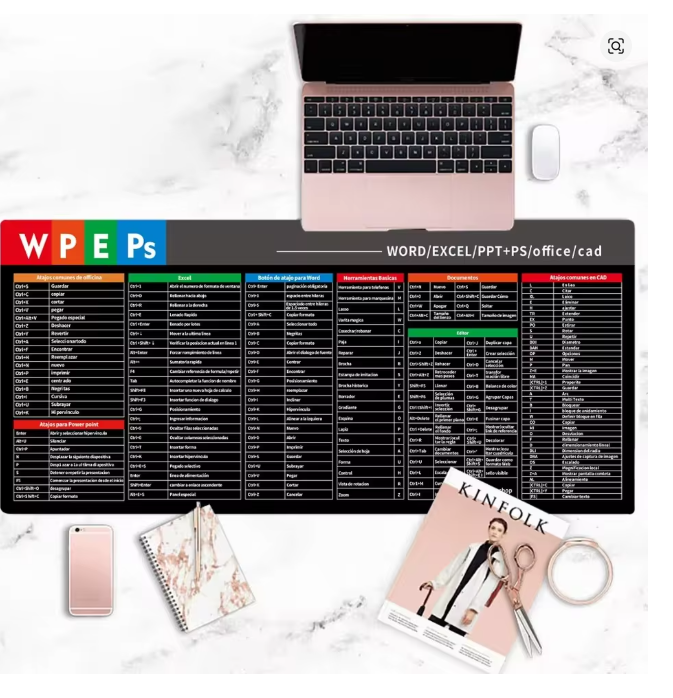 Alfombrilla Mousepad Para Excel Word Ps Ppt 40x90cm 3mm