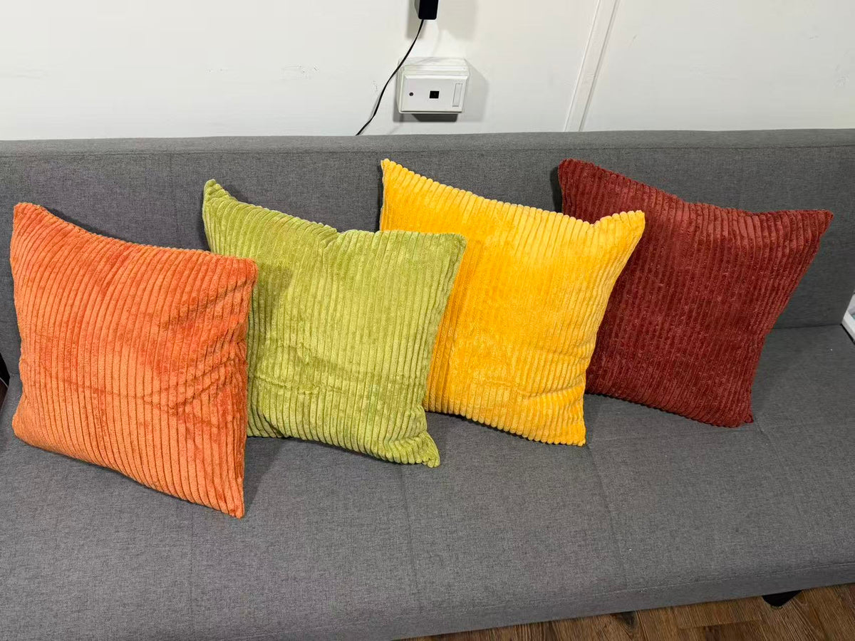 Set 4 Fundas Para Cojines Decorativos De Pana Suave 45x45 Cm