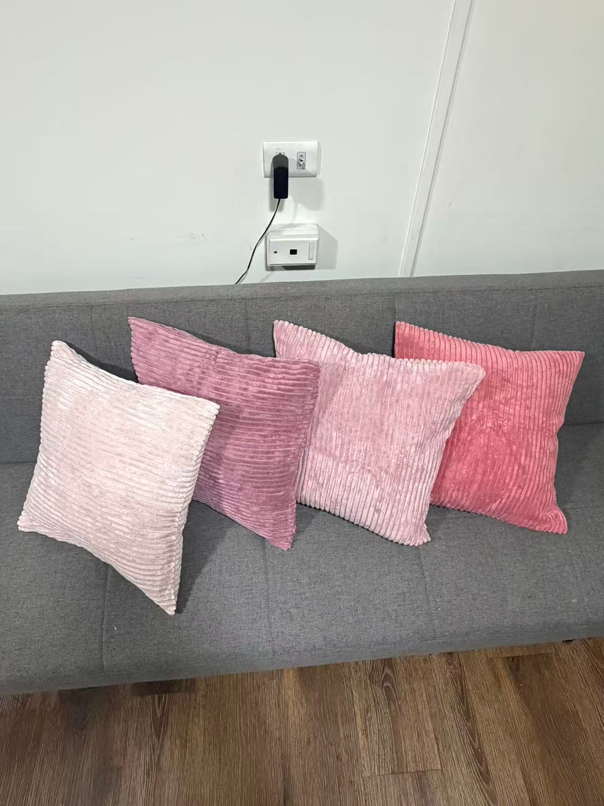 Set 4 Fundas Para Cojines Decorativos De Pana Suave 45x45 Cm