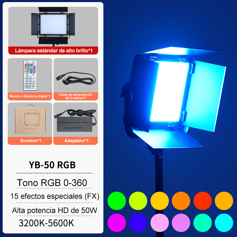 Panel Led Rgb Luz Relleno 50w Profesional Fotografía Video