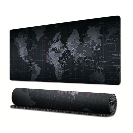 Mouse Pad Gamer Mapa Mundo 90x40cm 3mm Color Negro Calidad