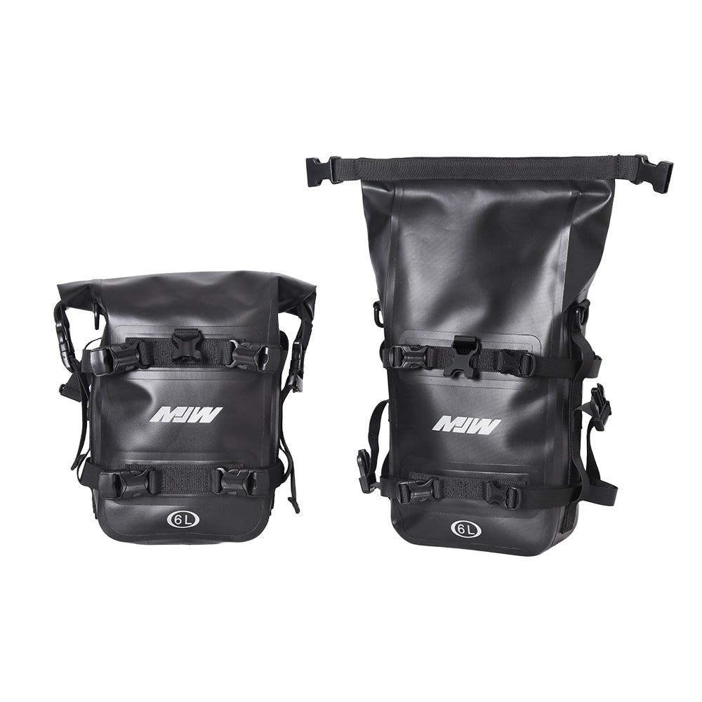 2 Bolsas De Parachoques Alforjas Leteral Impermeable 6L Negro