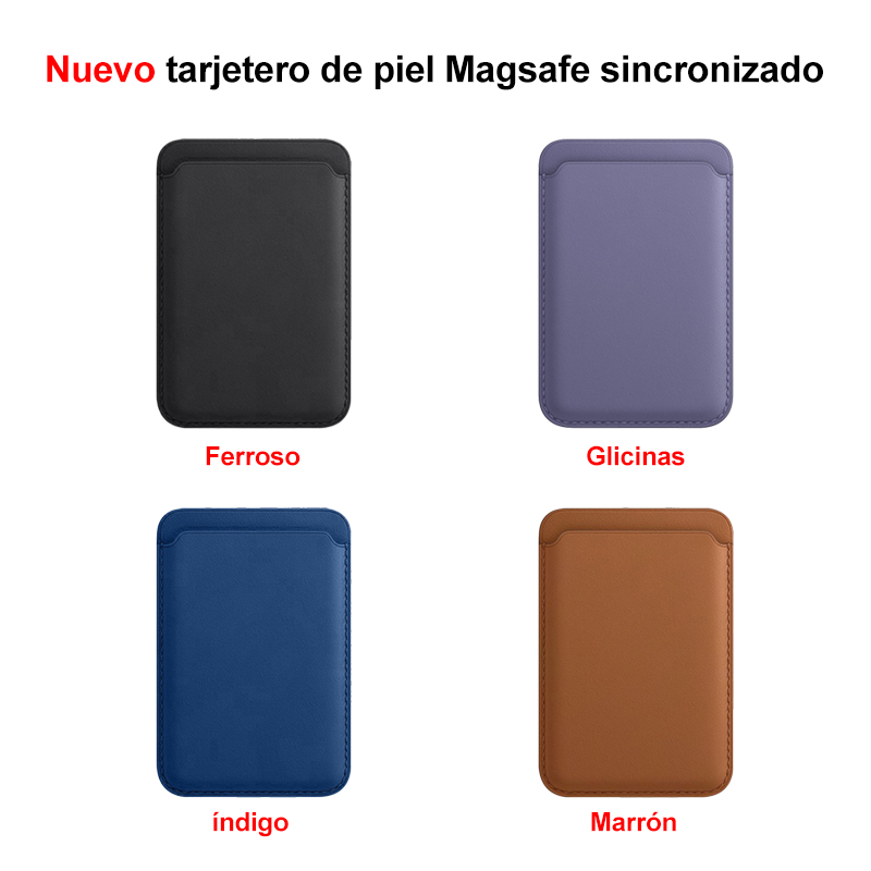 Tarjetero Magnético De Cuero Para iPhone Compatible Magsafe