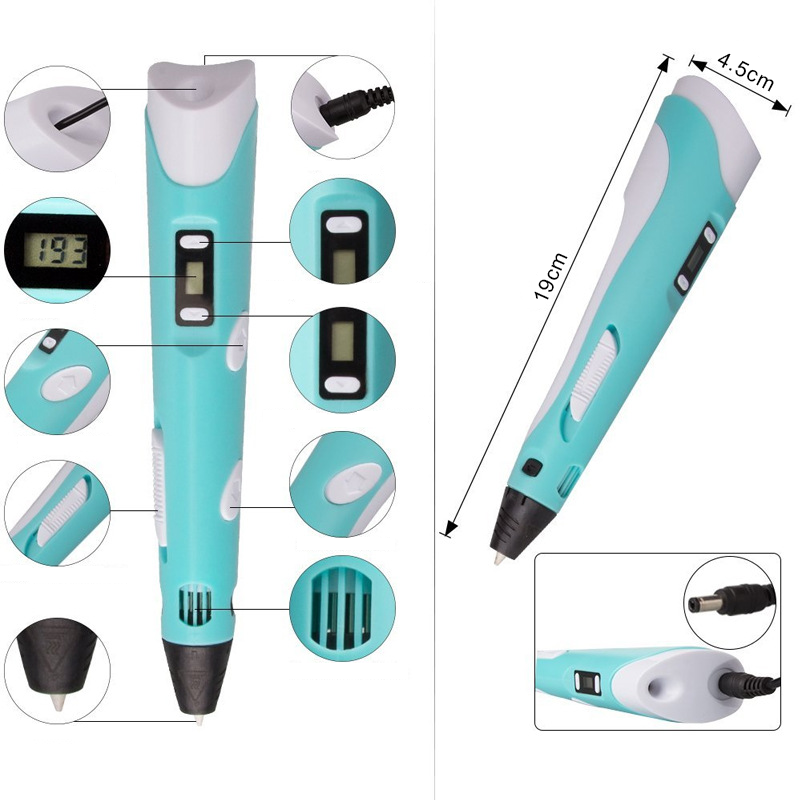 Kit Lapiz Bolígrafo Impresora 3d + 200 Metros Filamentos