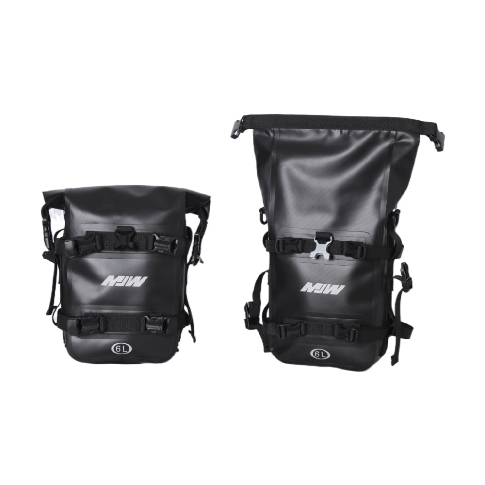 2 Bolsas De Parachoques Alforjas Leteral Impermeable 6L Negro