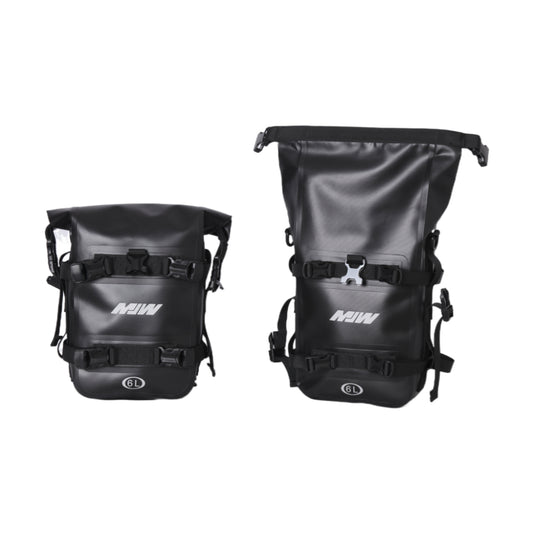 2 Bolsas De Parachoques Alforjas Leteral Impermeable 6L Negro