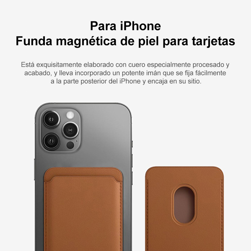 Tarjetero Magnético De Cuero Para iPhone Compatible Magsafe