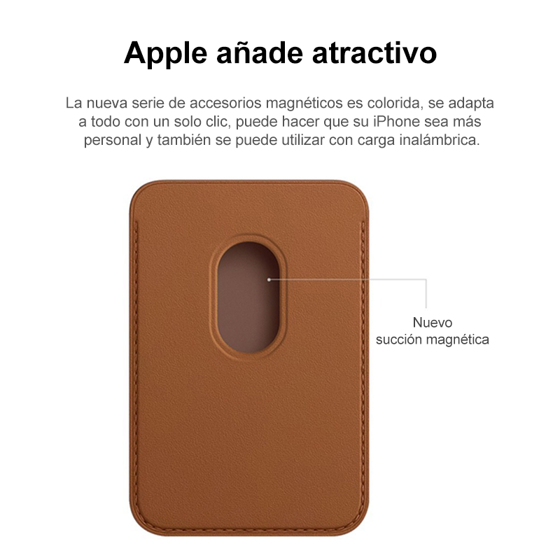 Tarjetero Magnético De Cuero Para iPhone Compatible Magsafe