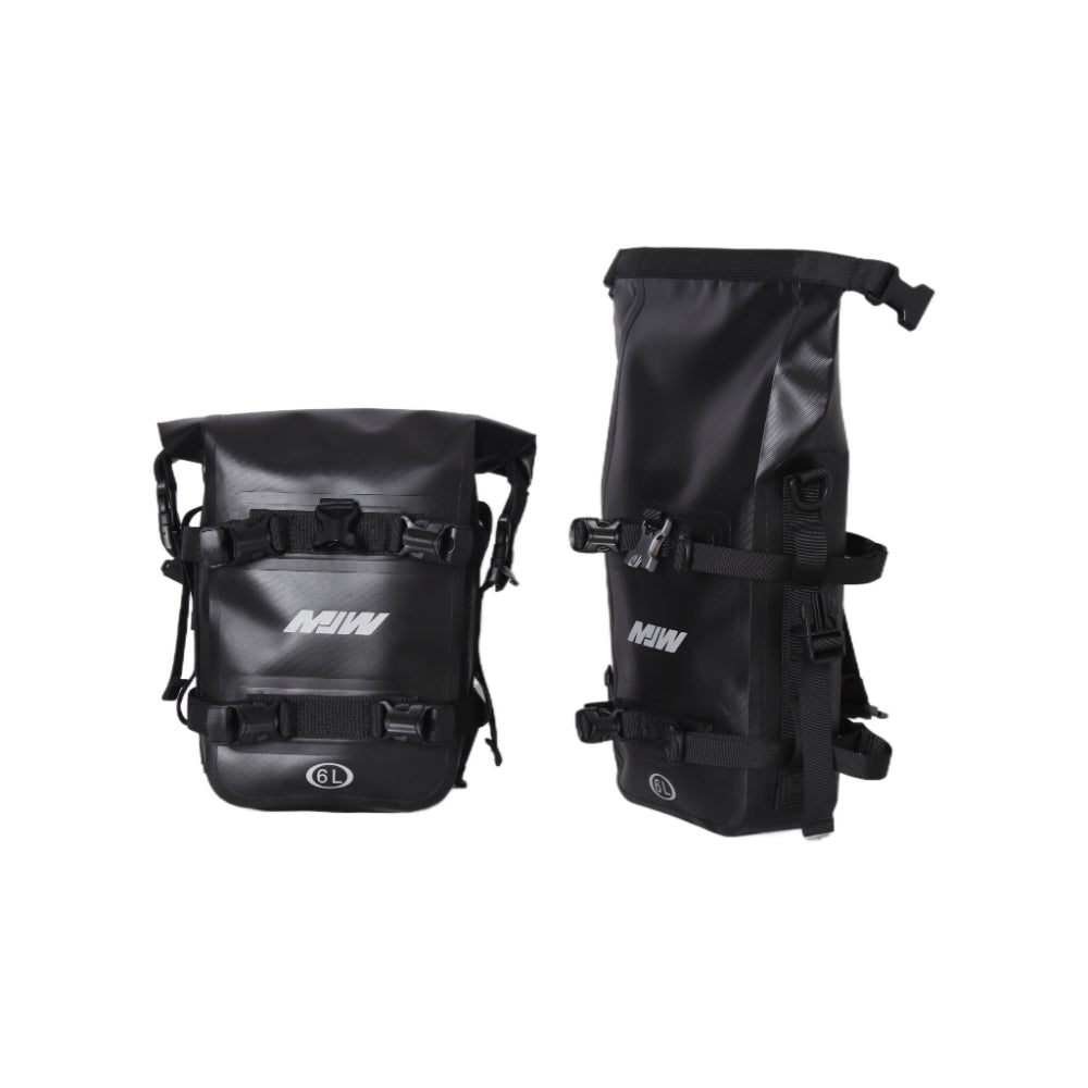 2 Bolsas De Parachoques Alforjas Leteral Impermeable 6L Negro