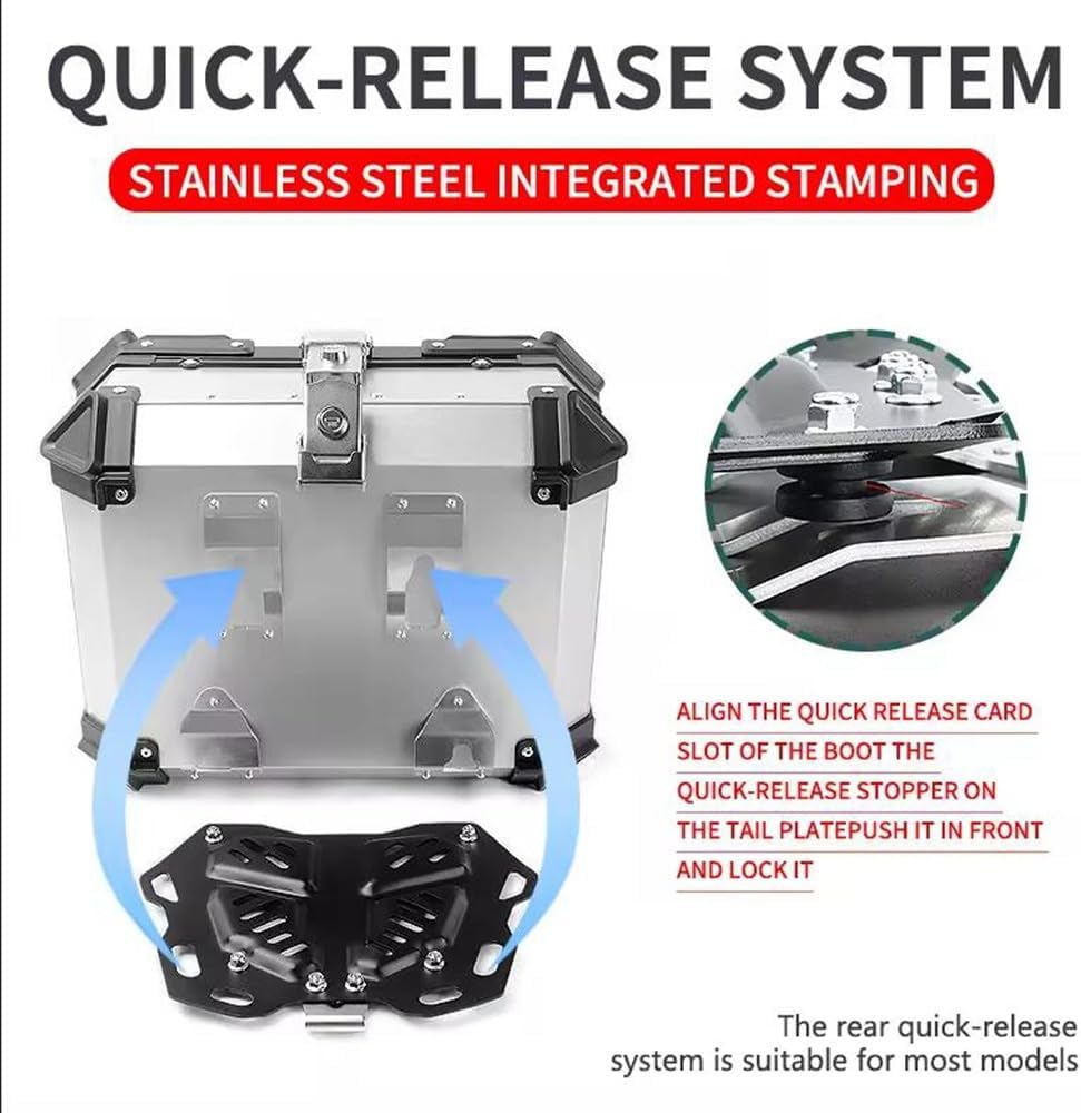 Maletas De Moto Aleacion De Aluminio 55 L Universal Silver