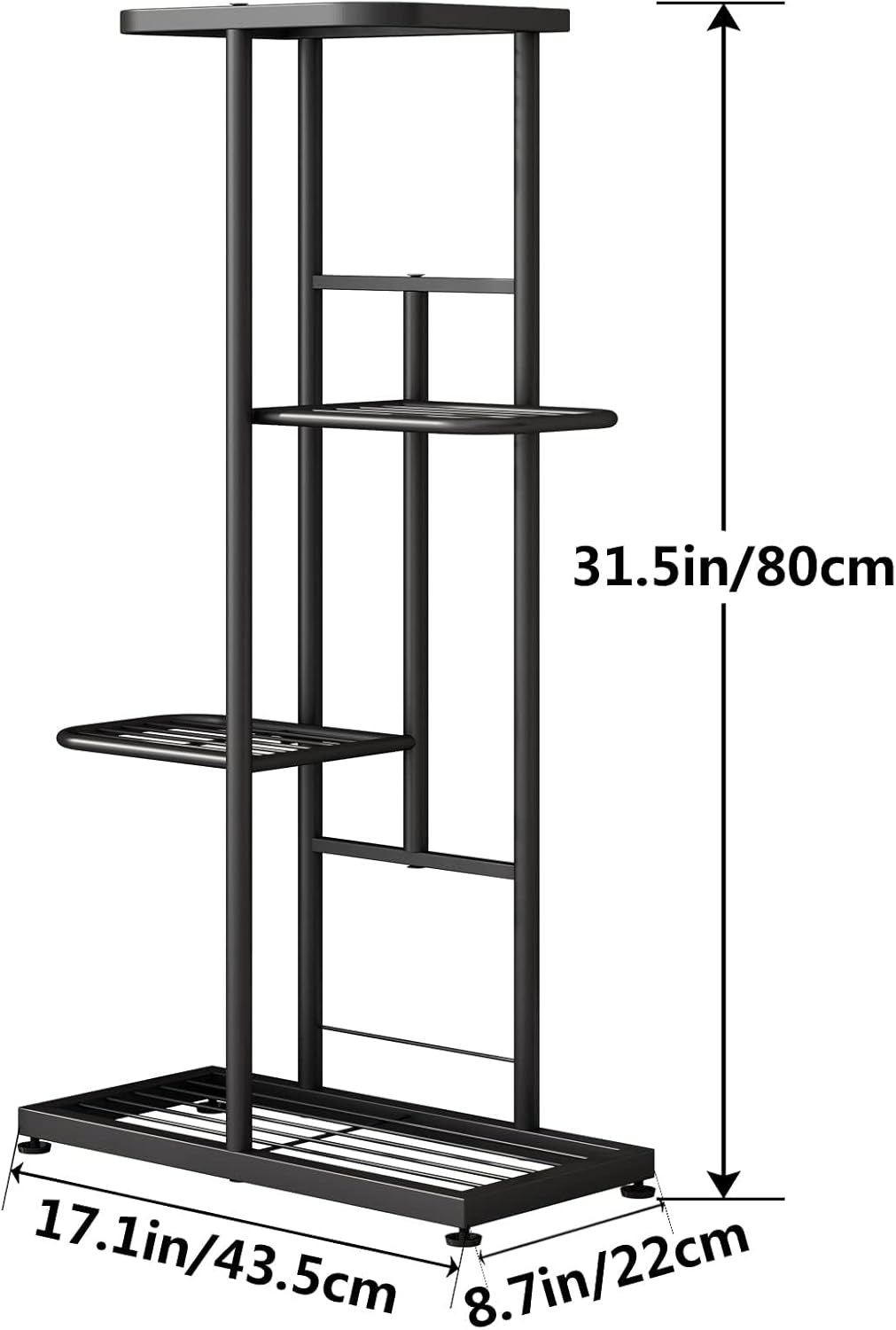 Soporte Para 5 Macetas Estante Jardinera Plantas Metal Gris