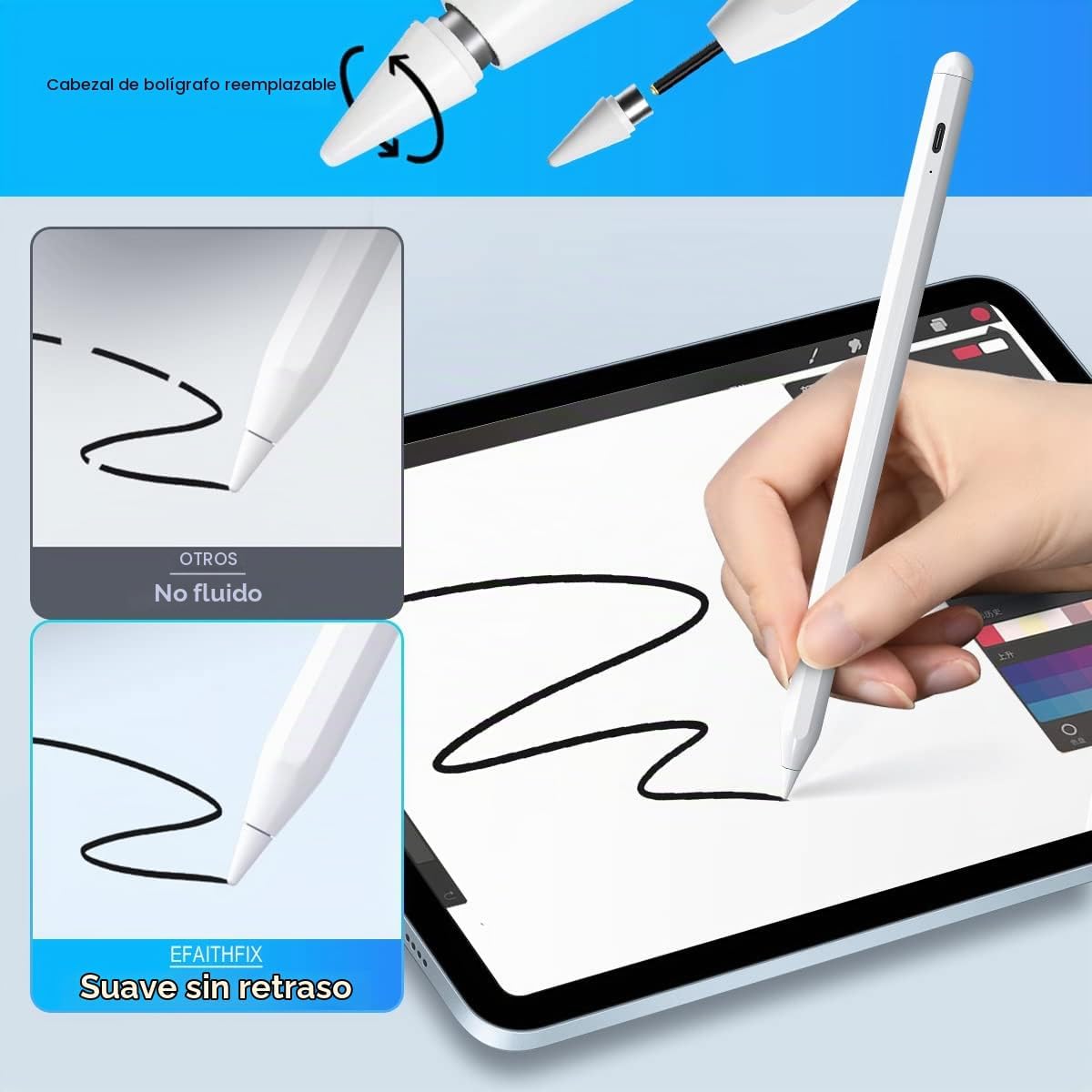 Lapiz Pencil Tactil Stylus Universal  iOS/Android Blanco