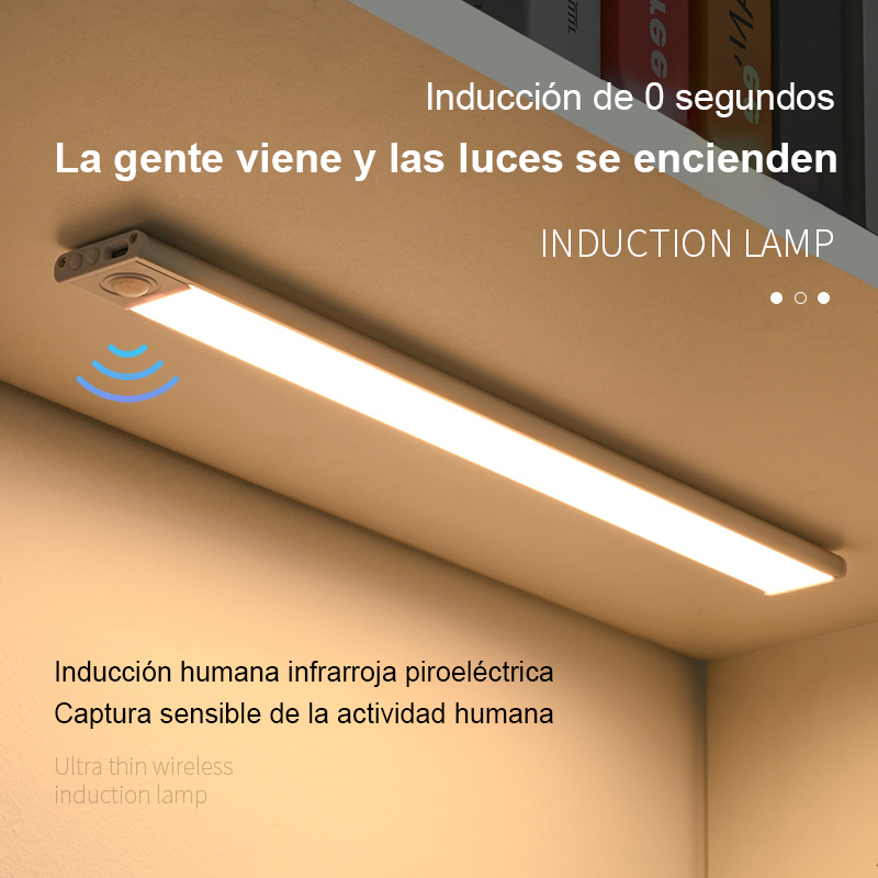 Luz Led Closet Barra Con Sensor Movimiento 30 Cm Recargable