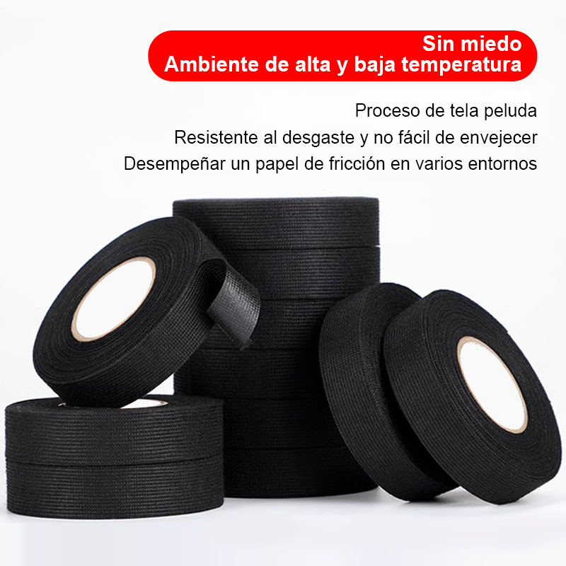 10 Cinta Tela Adhesiva Aislante Cableado Automotriz 19mmx25m