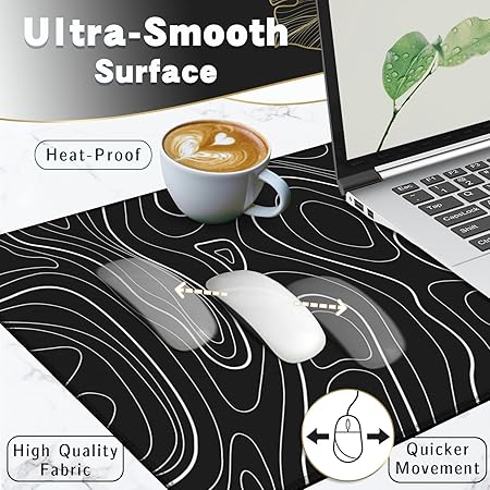 Mouse Pad Gamer Antideslizante. 100% 90x40cm 3mm Negro N-15