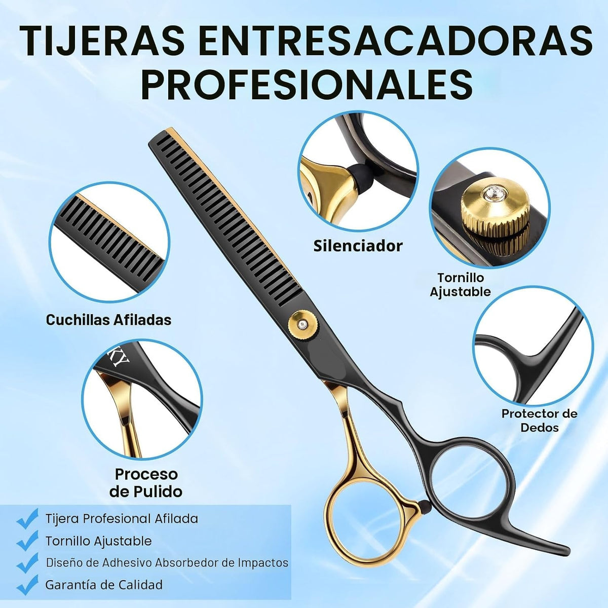 Set 15 Tijeras Cortar Pelo Peluquería Full Accessories