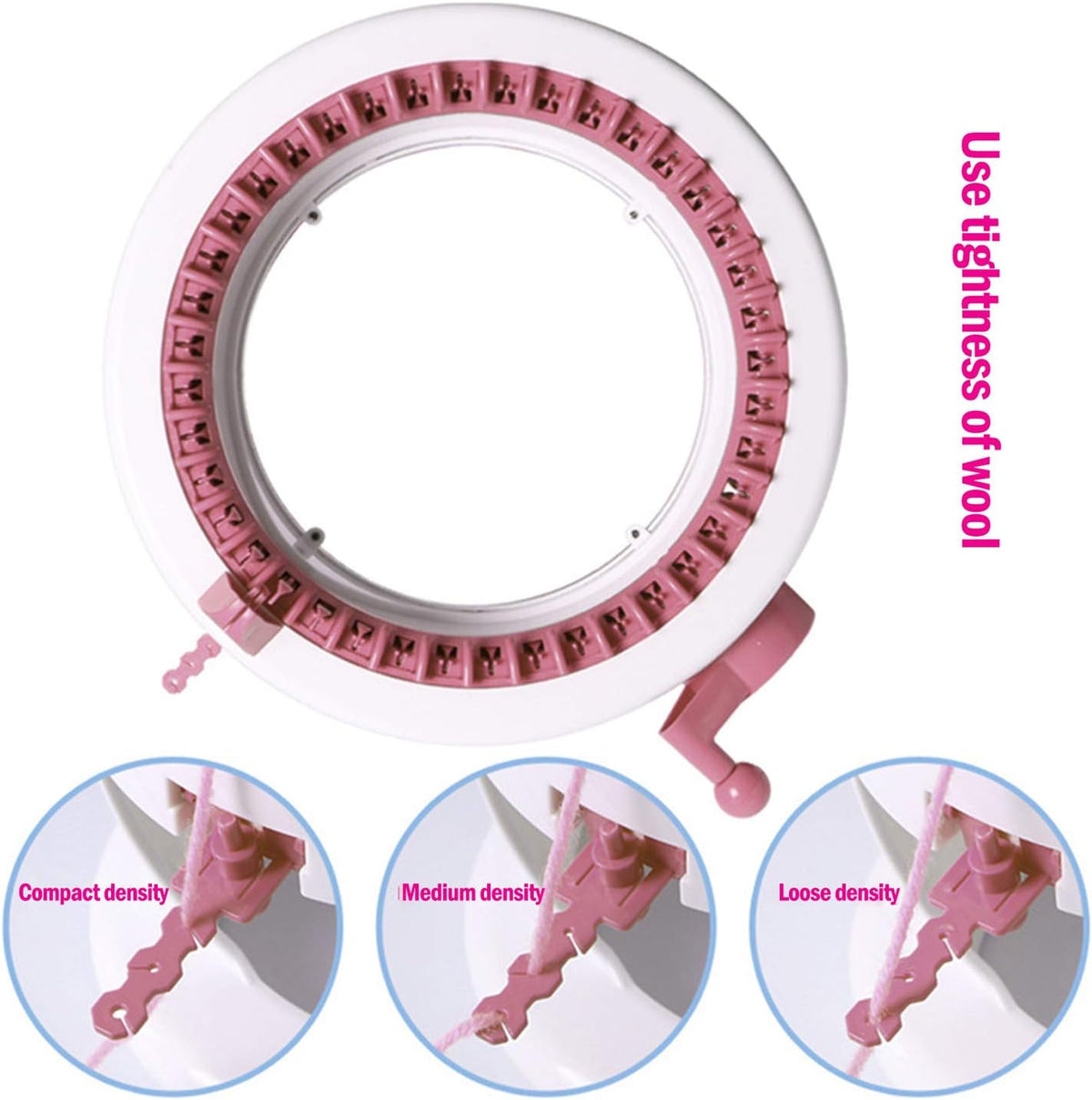 Maquina Para Tejer Manual 48 Agujas Telar Giratorio Rosa