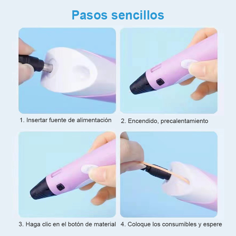 Kit Lapiz Bolígrafo Impresora 3d + 200 Metros Filamentos