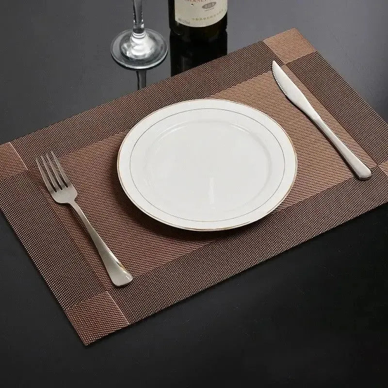 Set 6 Individuales De Mesa Rectangular Antideslizantes Café