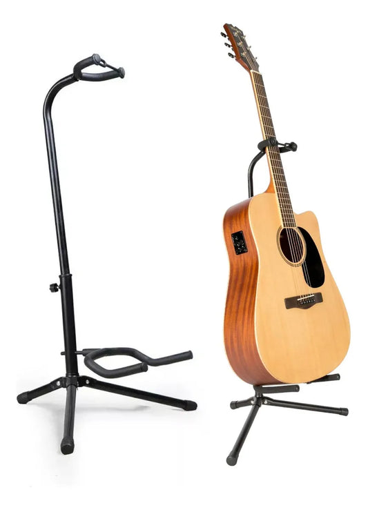 Atril soporte de guitarra y bajo de pie metal negro