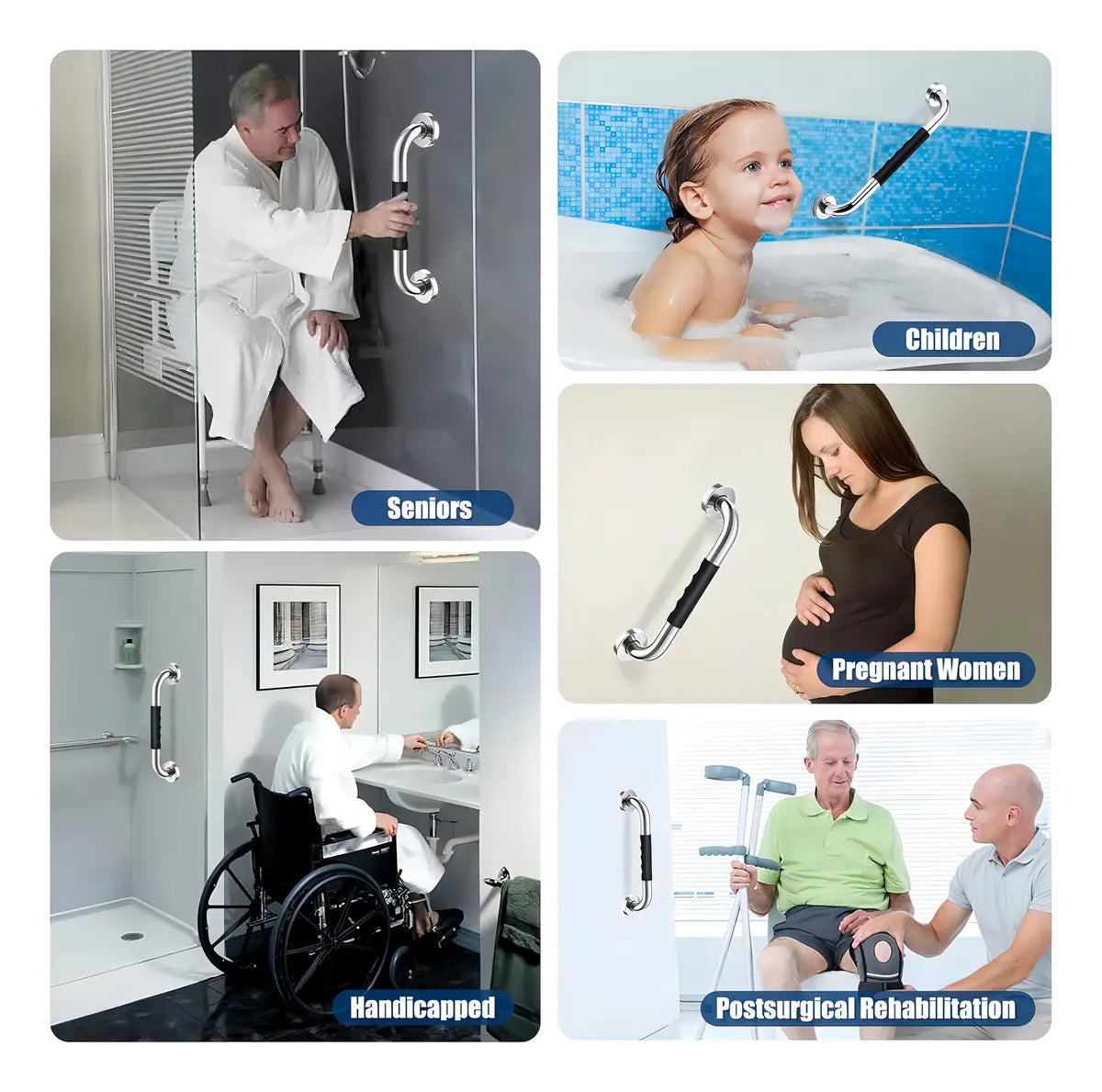 2 Barras De Seguridad 30cm Baño Pasamanos Agarradera Ducha