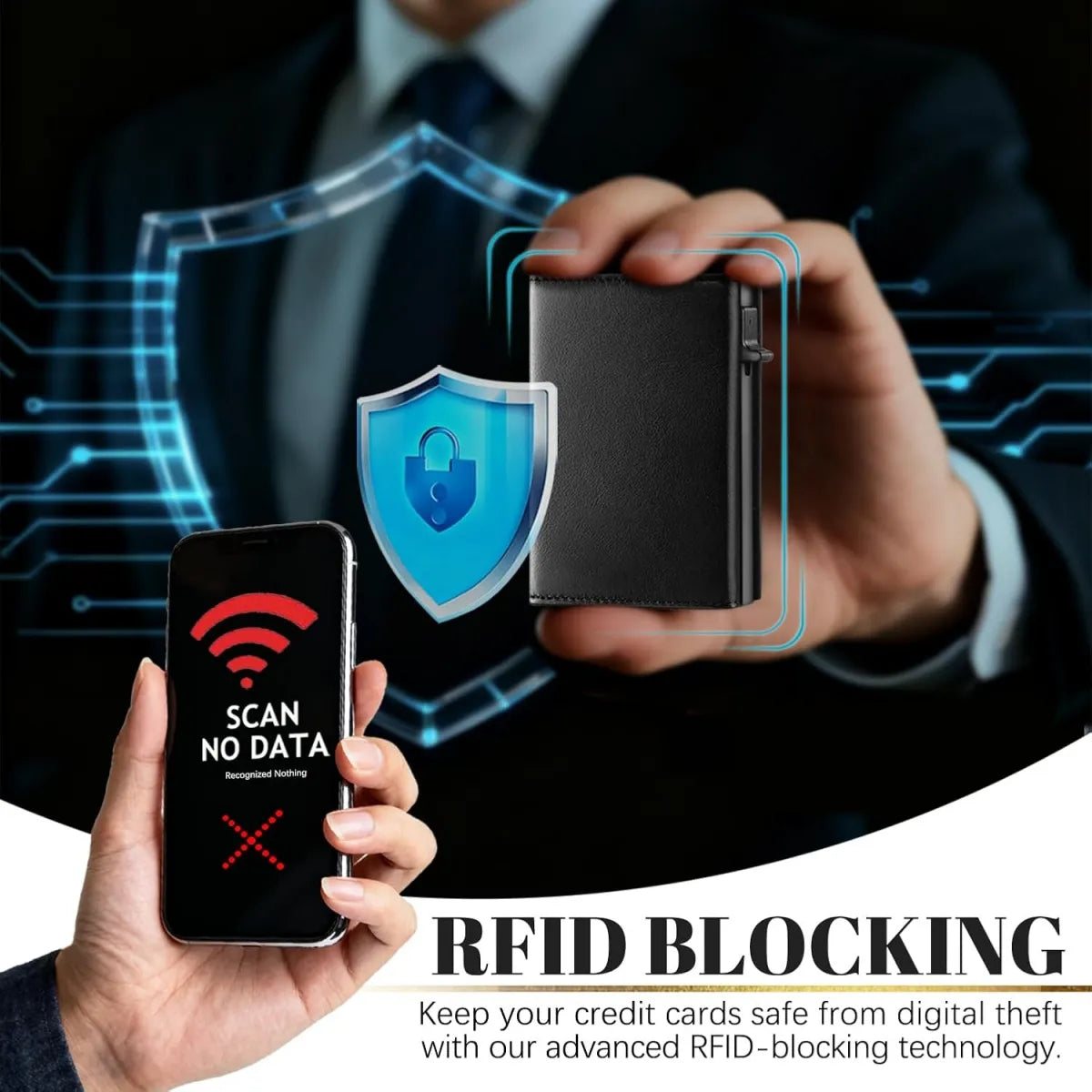 Tarjetero Y Billetera Bloqueo Rfid Antirrobo Ecocuero