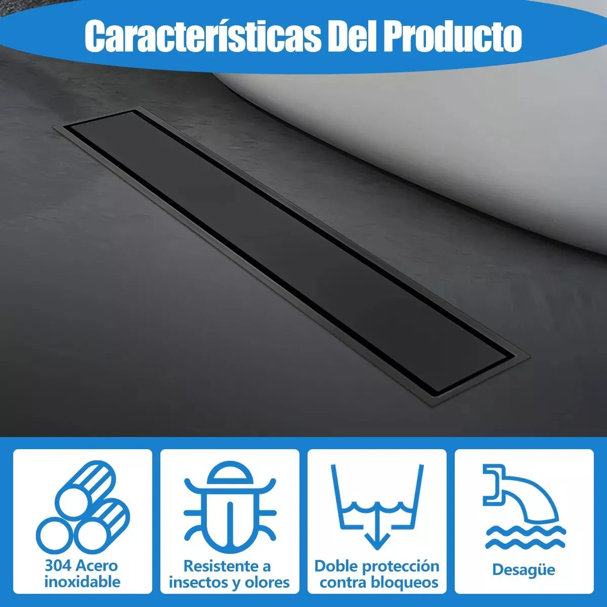 Rejilla De Cubierta Anti-olor Ducha Anti-obstrucción 10×50cm / 10×60cm